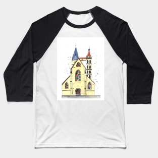 gothic church in Germany whimsical watercolor painting Baseball T-Shirt